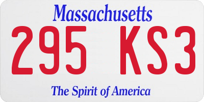 MA license plate 295KS3