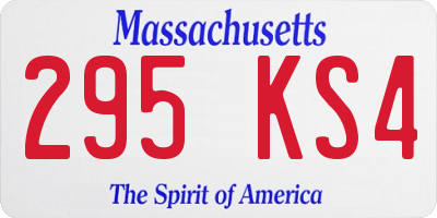 MA license plate 295KS4