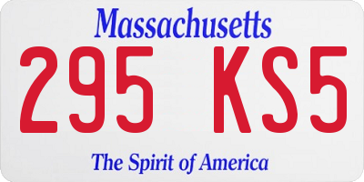 MA license plate 295KS5