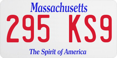 MA license plate 295KS9