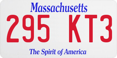 MA license plate 295KT3