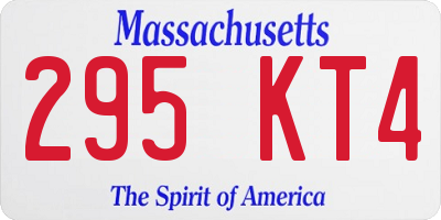 MA license plate 295KT4