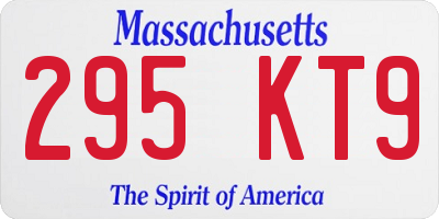 MA license plate 295KT9