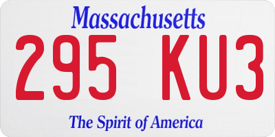MA license plate 295KU3