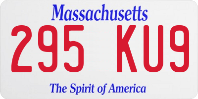 MA license plate 295KU9