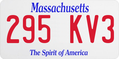 MA license plate 295KV3