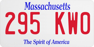 MA license plate 295KW0