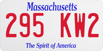MA license plate 295KW2