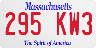 MA license plate 295KW3
