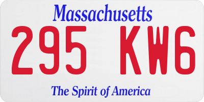 MA license plate 295KW6