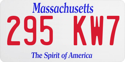 MA license plate 295KW7