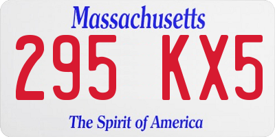 MA license plate 295KX5