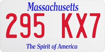 MA license plate 295KX7