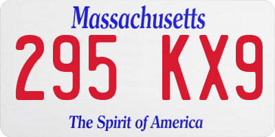 MA license plate 295KX9
