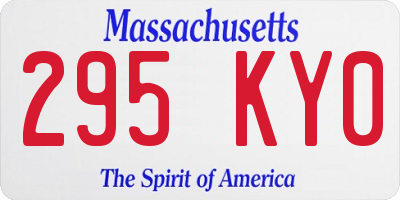MA license plate 295KY0