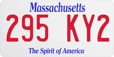MA license plate 295KY2