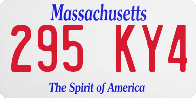 MA license plate 295KY4