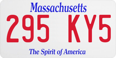 MA license plate 295KY5