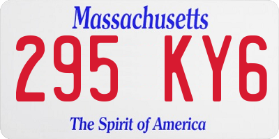 MA license plate 295KY6