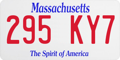 MA license plate 295KY7