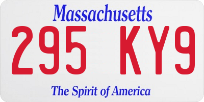 MA license plate 295KY9