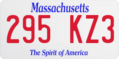 MA license plate 295KZ3
