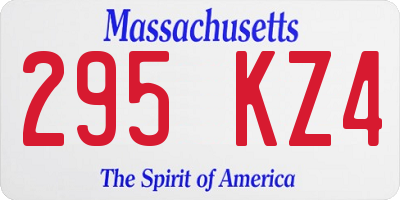 MA license plate 295KZ4