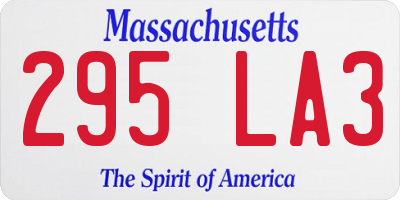 MA license plate 295LA3