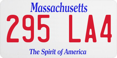 MA license plate 295LA4