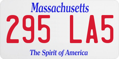 MA license plate 295LA5