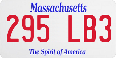 MA license plate 295LB3