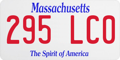 MA license plate 295LC0