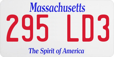 MA license plate 295LD3
