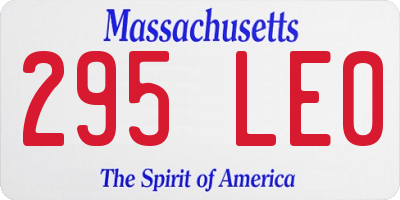 MA license plate 295LE0