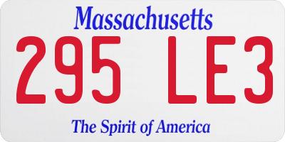 MA license plate 295LE3