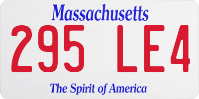 MA license plate 295LE4