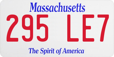 MA license plate 295LE7