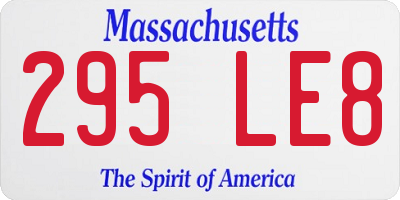 MA license plate 295LE8