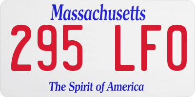 MA license plate 295LF0