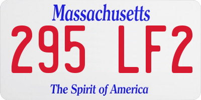 MA license plate 295LF2