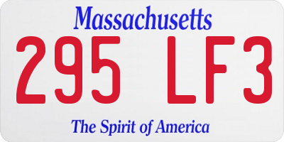 MA license plate 295LF3
