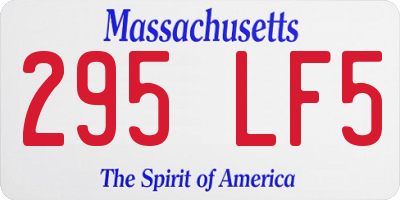 MA license plate 295LF5