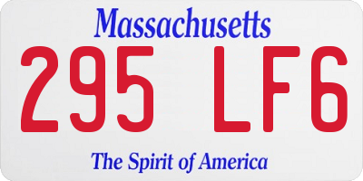 MA license plate 295LF6