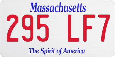 MA license plate 295LF7
