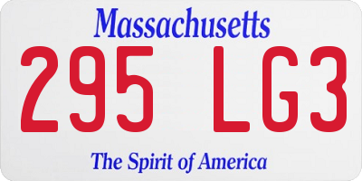 MA license plate 295LG3