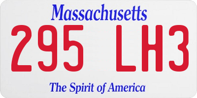 MA license plate 295LH3