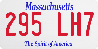 MA license plate 295LH7