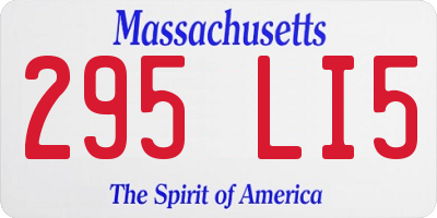 MA license plate 295LI5