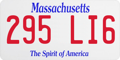 MA license plate 295LI6
