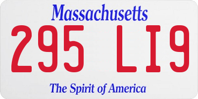 MA license plate 295LI9